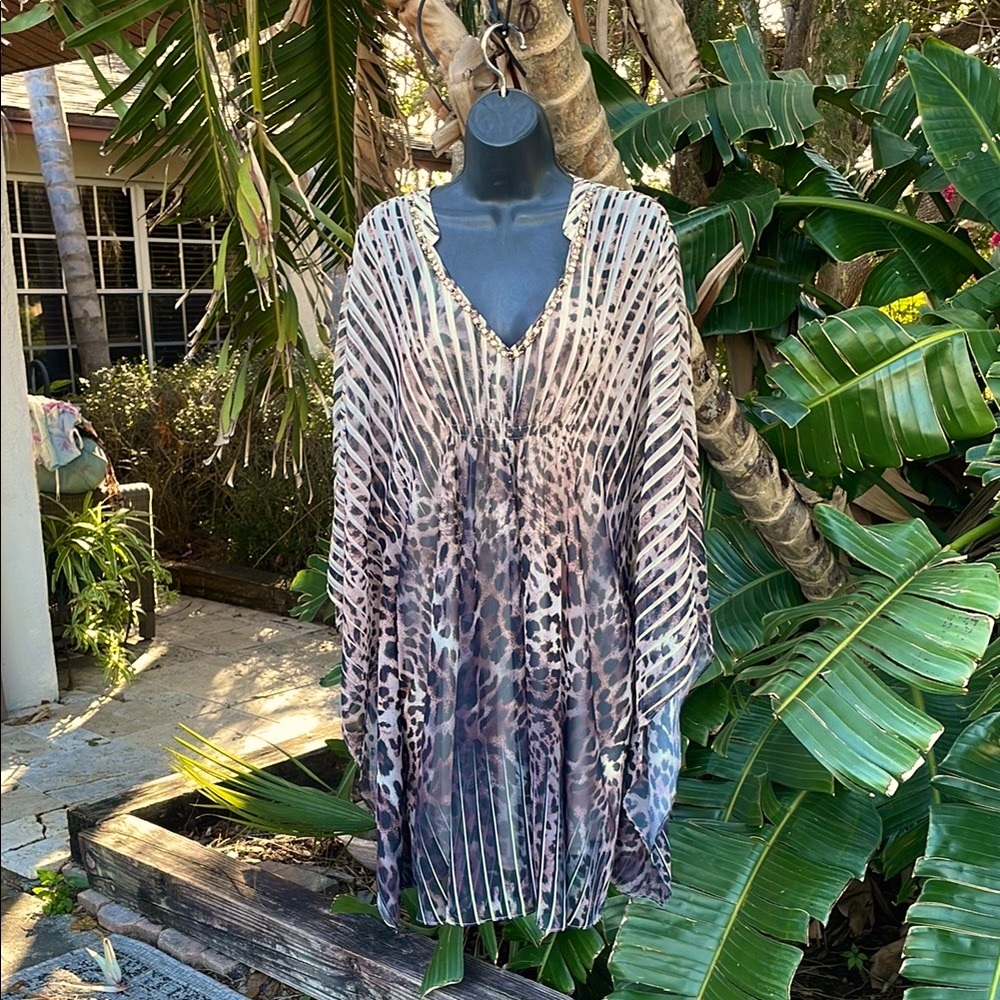 J Lo Animal Print Swim Cover-Up Or mini dress
